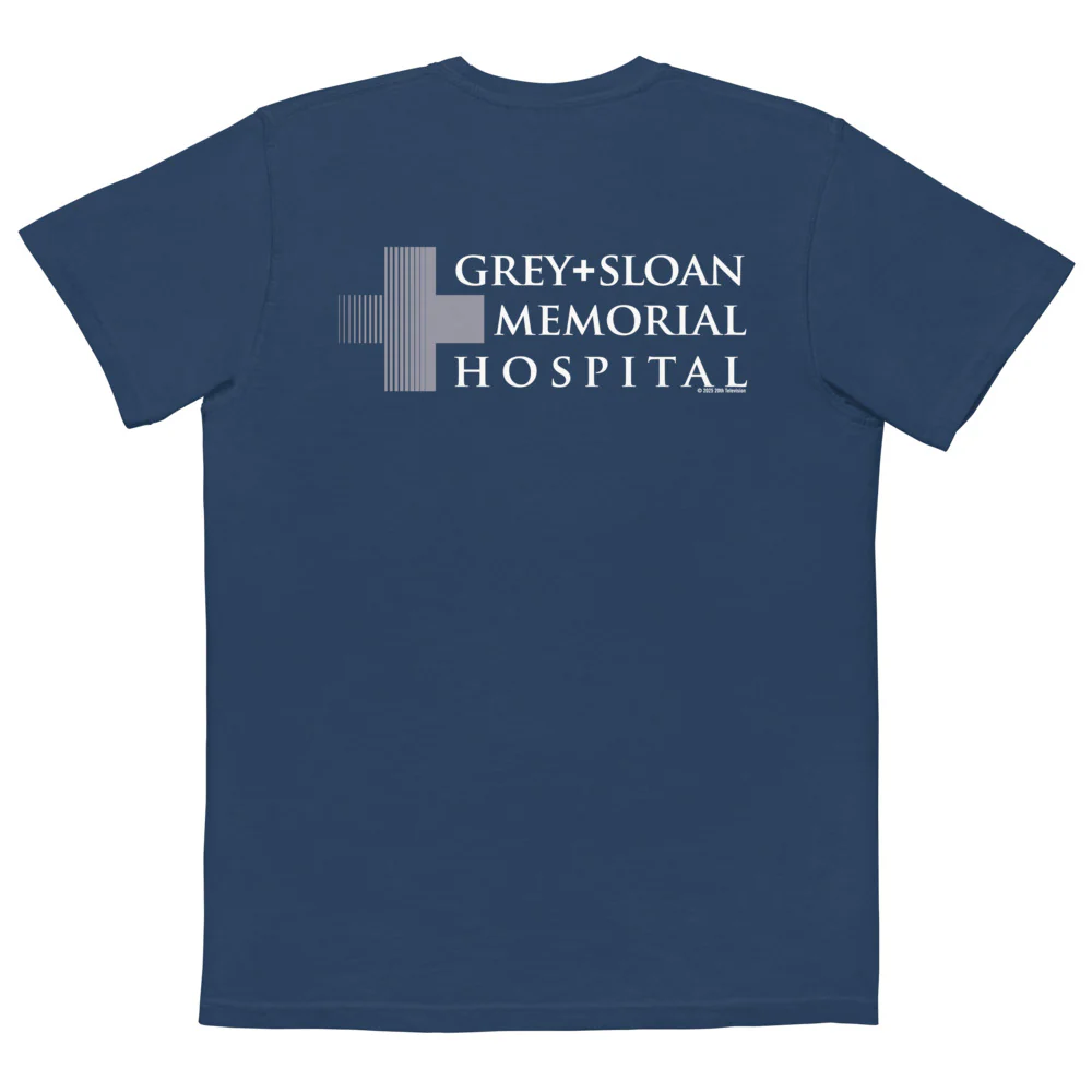 Grey's Anatomy Grey + Sloan Memorial Hospital Comfort Colors Pocket T-Shirt