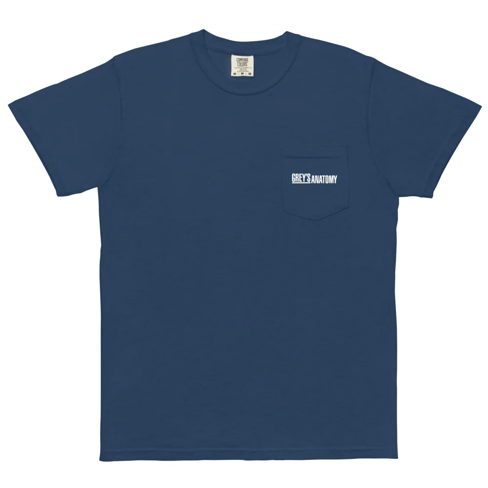 Grey's Anatomy Grey + Sloan Memorial Hospital Comfort Colors Pocket T-Shirt - Image 2